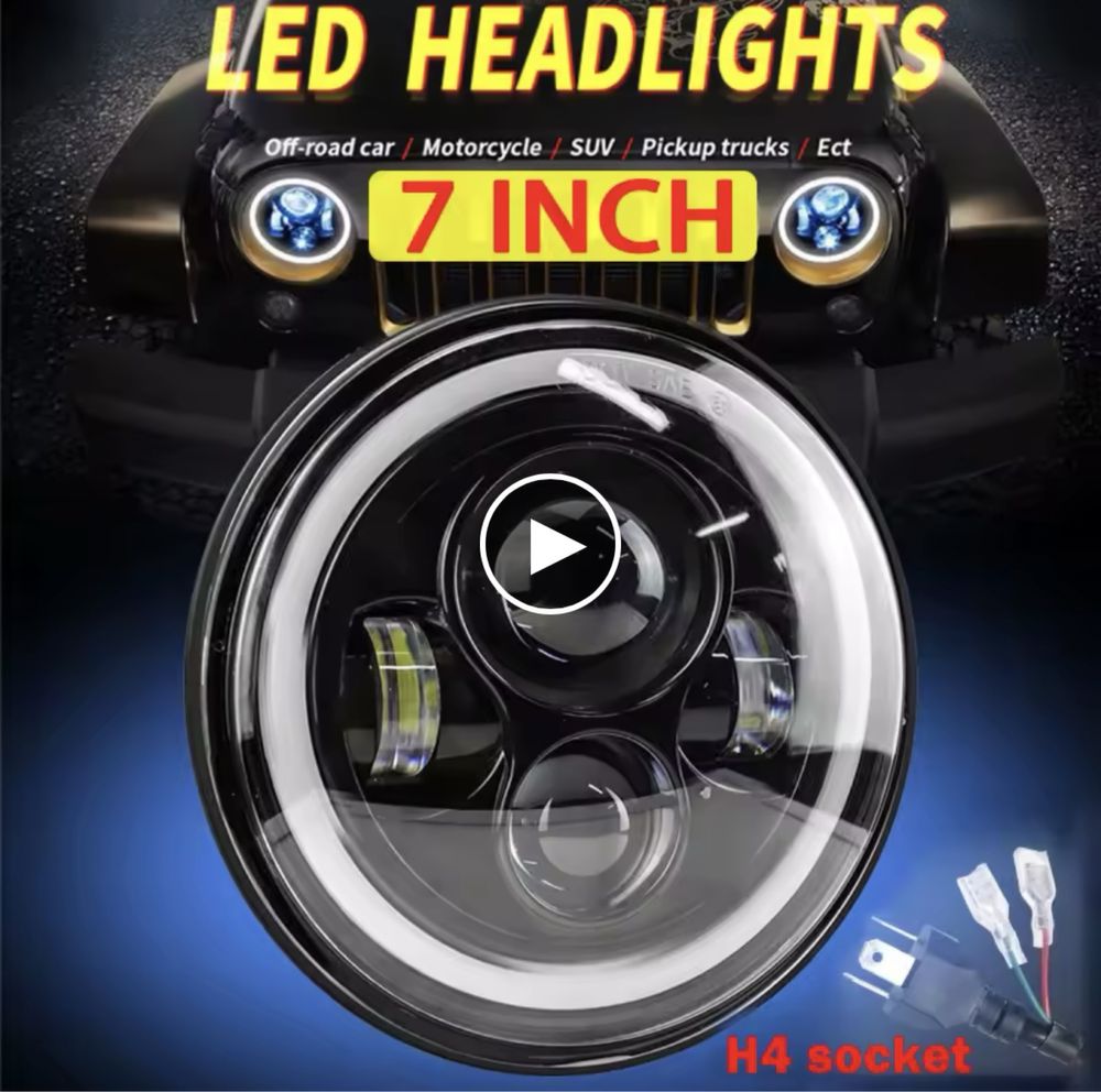 Lampa przednia 7”Full Led offroad Range Rover Hummer Suzuki Nissan Toy