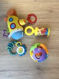 3 plastikowe zabawki + łódź podwodna z pozytywką