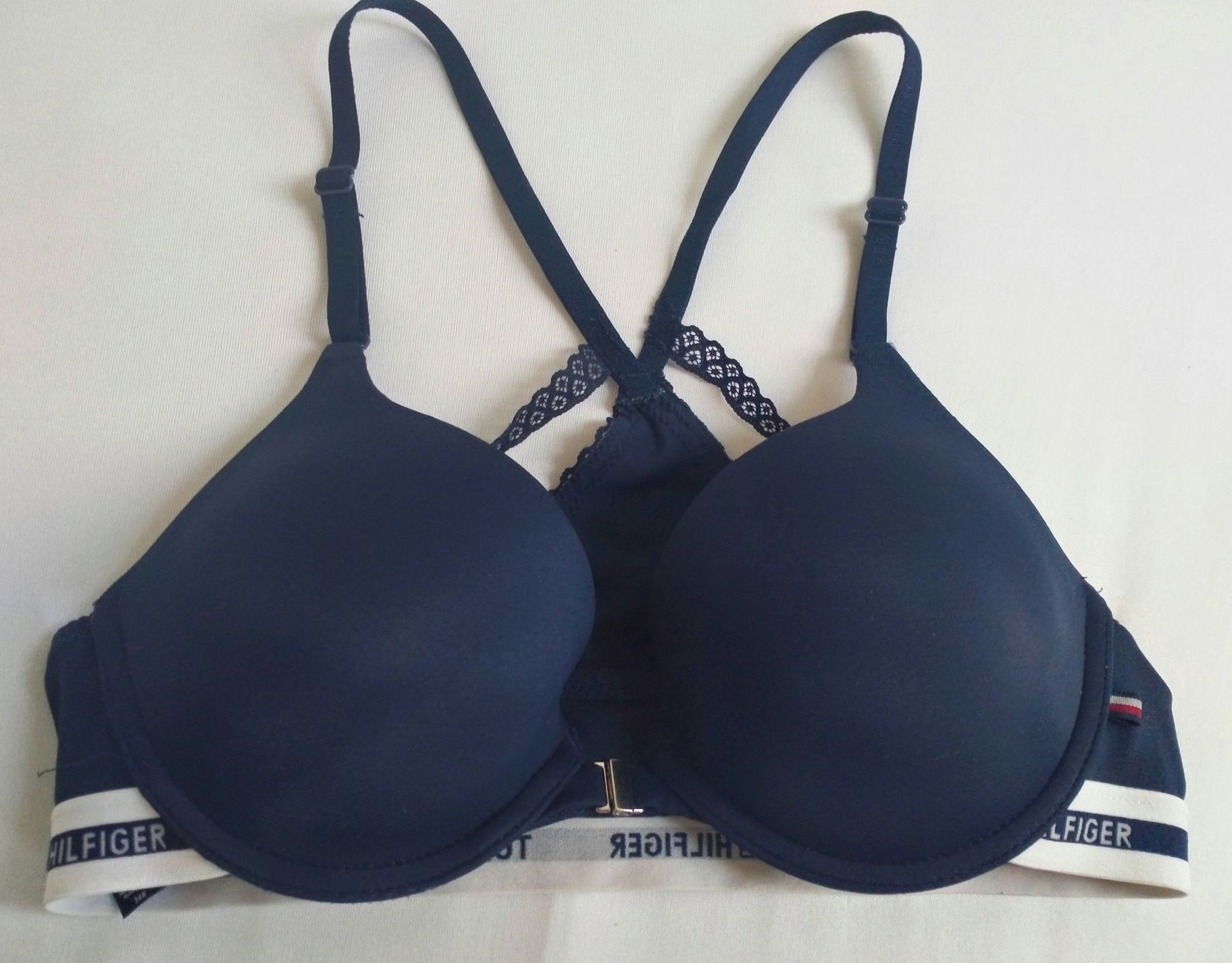 Biustonosz Tommy Hilfiger push up 80B granatowy