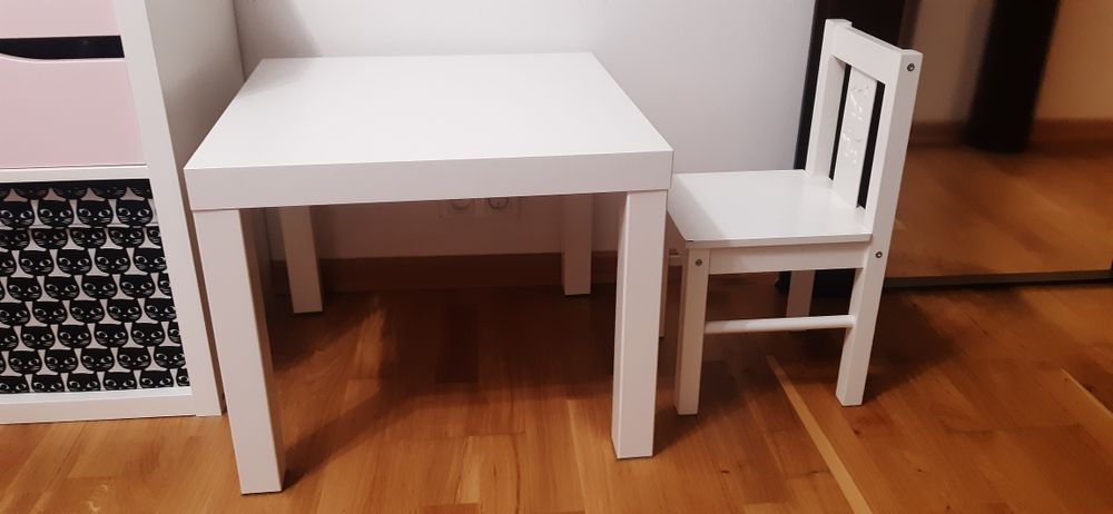 Krzesełko dziecięce ikea kritter + stolik luck