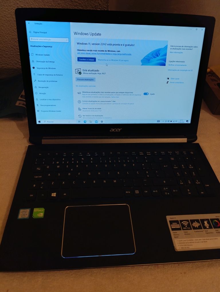 Acer A515 c/teclado avariado (i5-8250u - 1TB HDD)