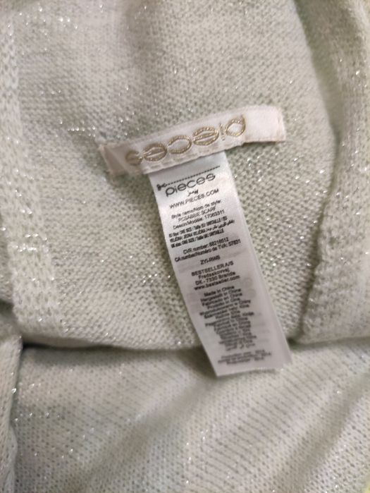 Шарф широкий палантин трикотажний м'ятного кольору