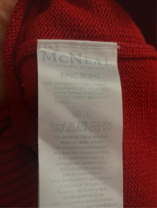 Czerwony bawełniany sweter crewneck M