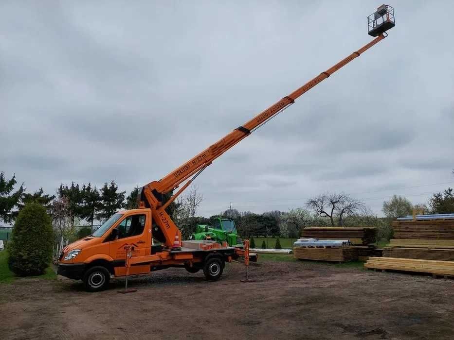 Usługi podnośnikiem koszowym 18-27M (do 3.5t)  i ładowarką teleskopową