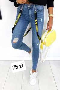 Spodnie jeansowe M'SARA z szelkami  nowe