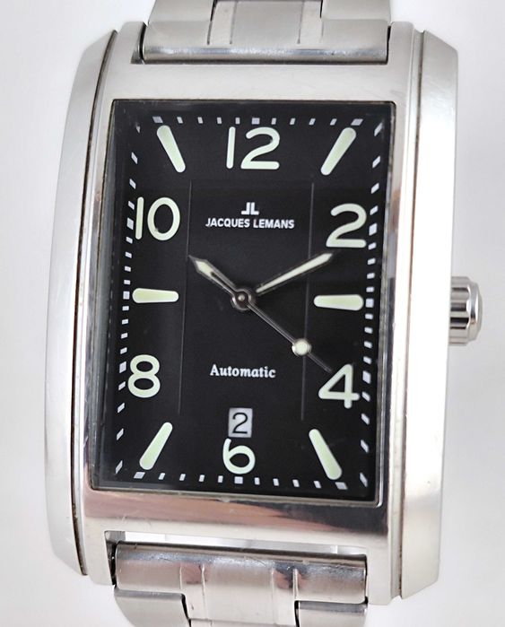 Крупные часы JACQUES LEMANS. Автоподзавод. Оригинал. Новый браслет