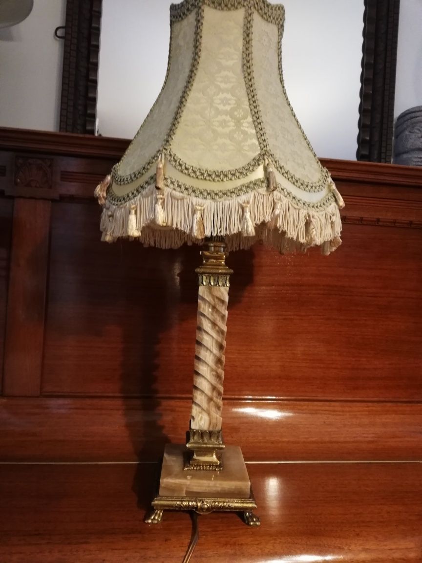 Stylowa lampa alabaster mosiądz antyk