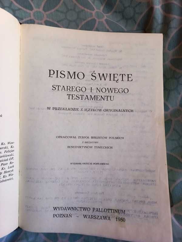 Pismo Święte Starego i Nowego Testamentu - Pallottinum 1980