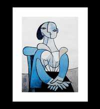 Plakat Picasso, Kobieta Siedząca w Niebieskiej Sukience
