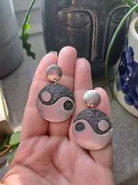 Srebrne kolczyki yin yang srebro koła autorskie