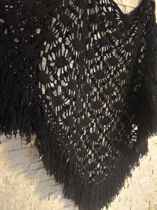 Handmade ręcznie robiona chust na szydełku stan nowy bez metki piękny