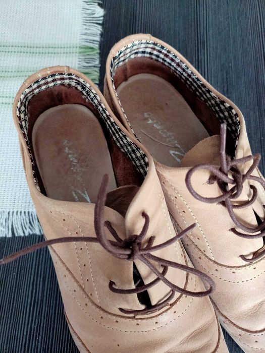 Oksfordki jazzówki skóra zapato cappuccino r. 38