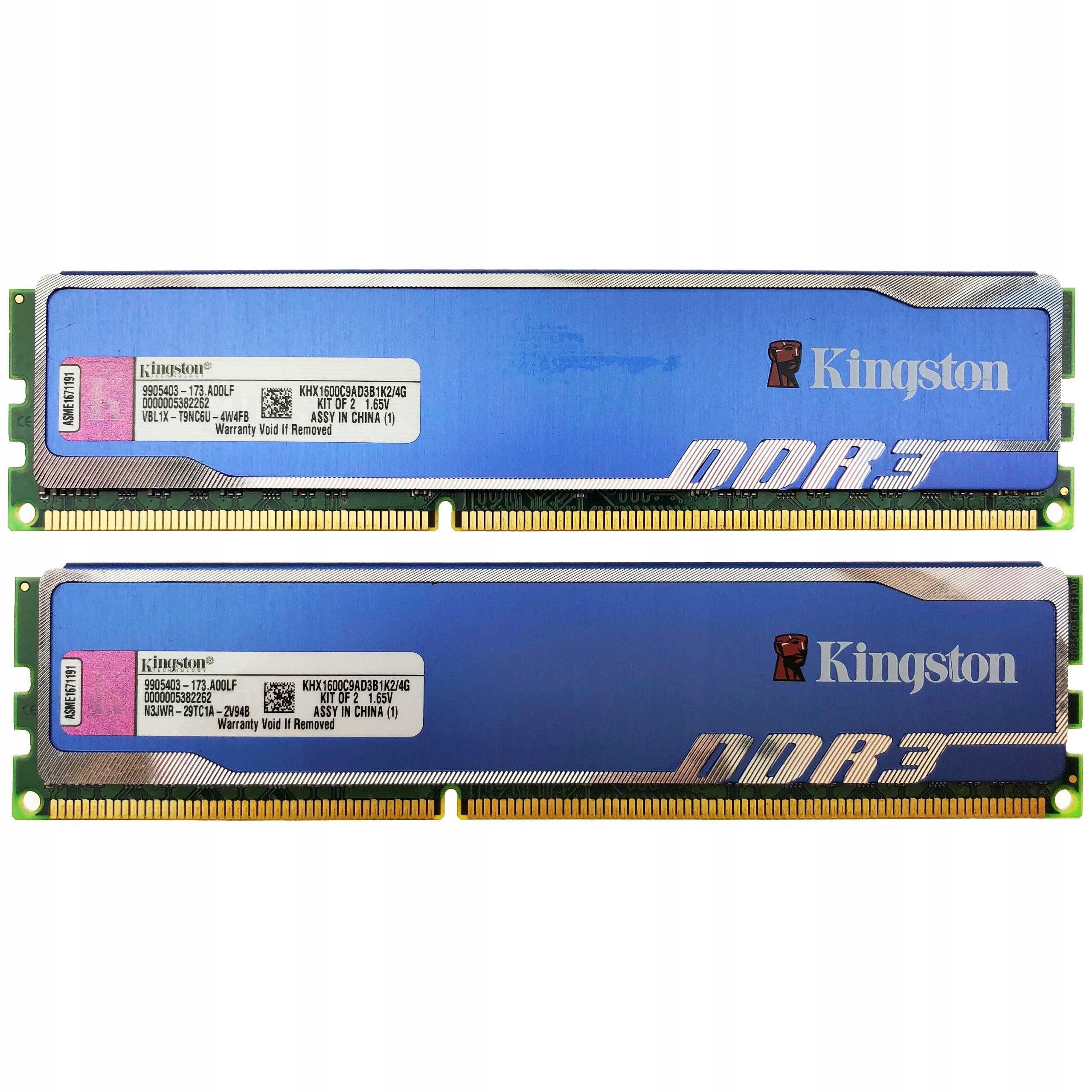 Kingston HyperX DDR3, 4GB (2X2GB), 1600MHz