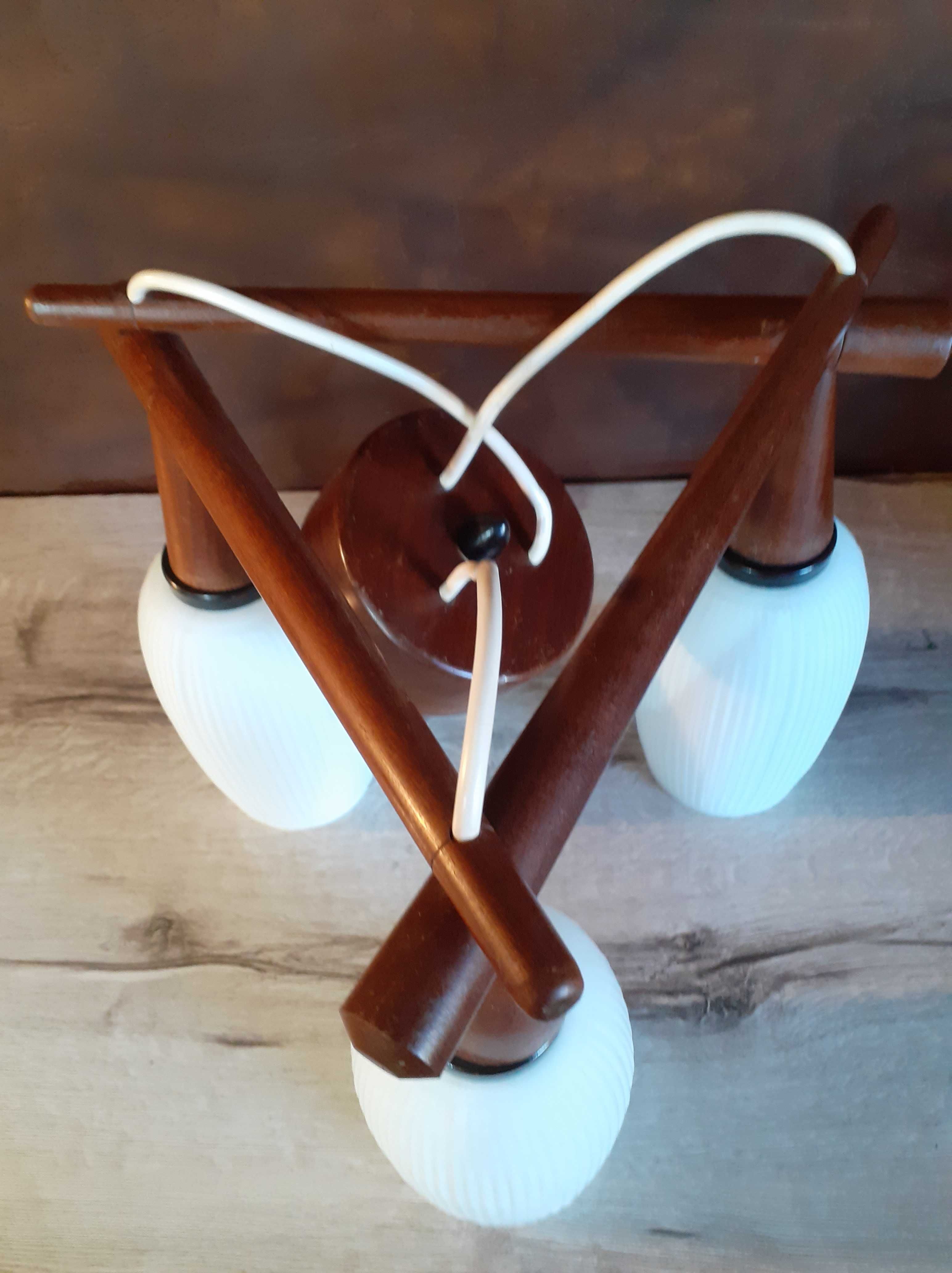 żyrandol lampa wisząca design skandynawska teak