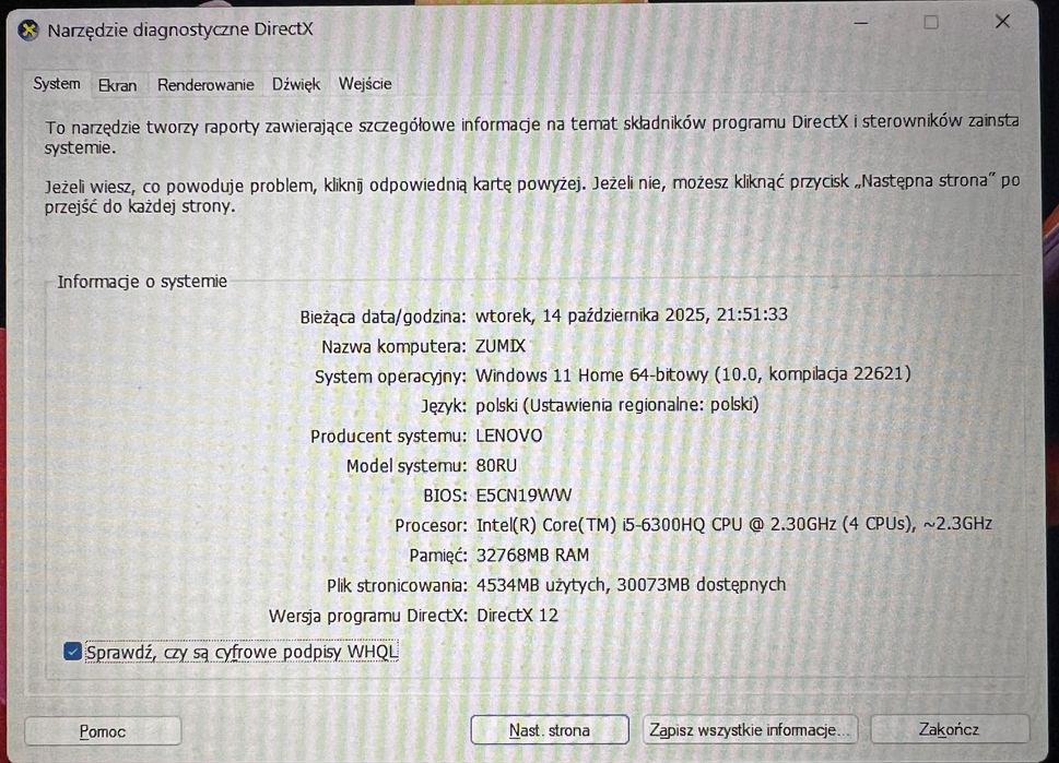 Laptop lenovo 700-15isk 80RU, 32GB DDR, SSD