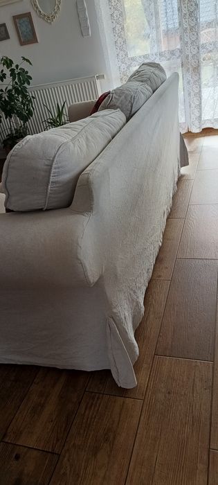 Kanapa sofa 3 osobowa Ikea Ektorp kremowa grube poduchy