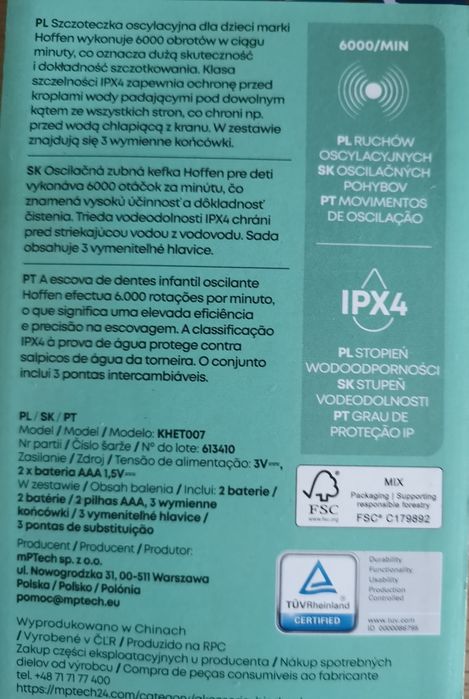 Szczoteczka na baterie do zębów dla dzieci, 25zl okazja