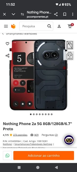 Nothing phone 2a impecável  troca ou venda