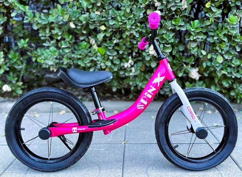 Велобіг,беговел "CORSO Spin-X" колесо 14",надувні колеса, підніжка,