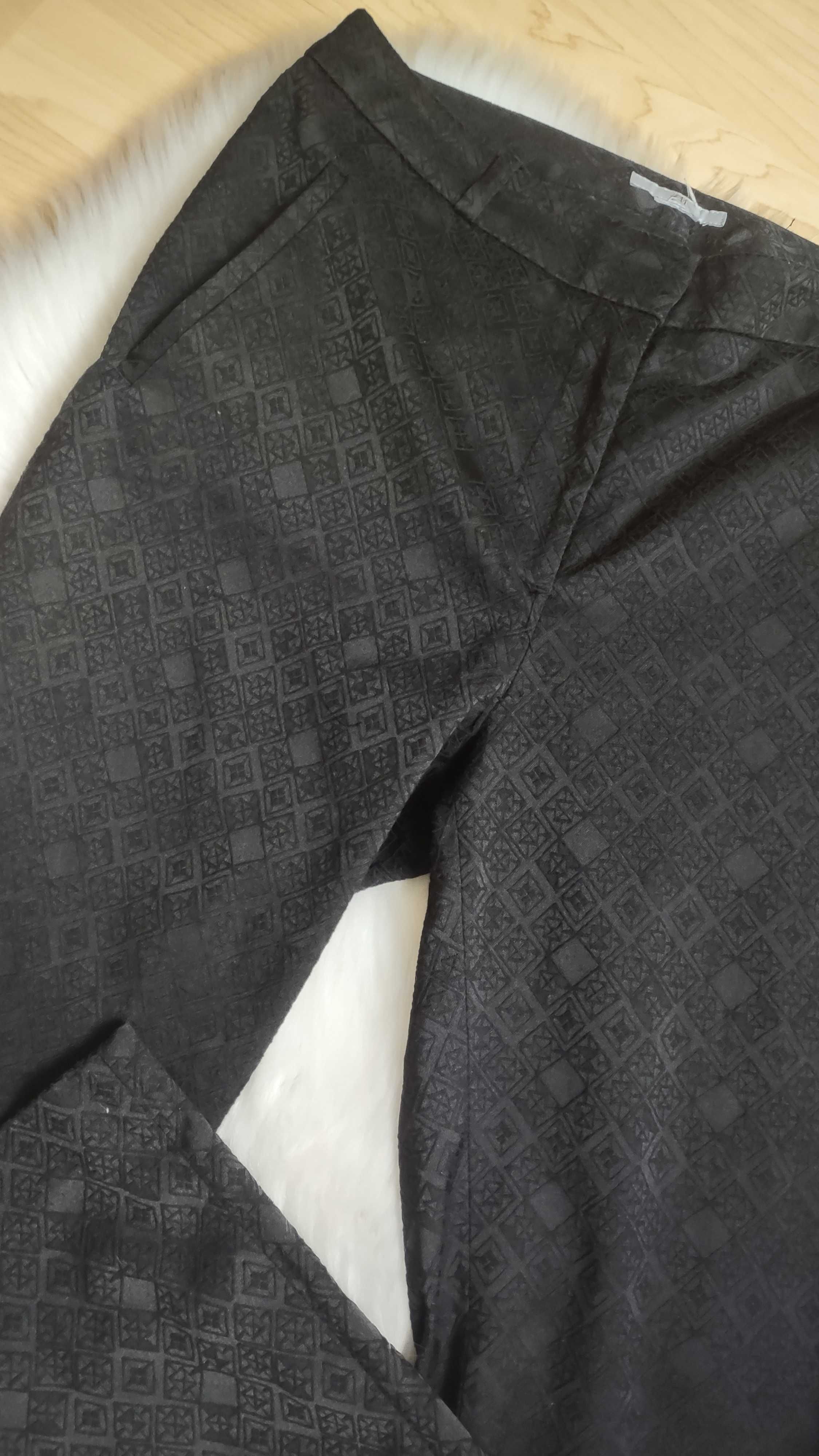 Klasyczne czarne spodnie z bawełny roz. M/L H&M