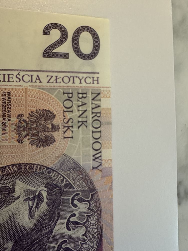 Nowy bankot 20 zł stan unc