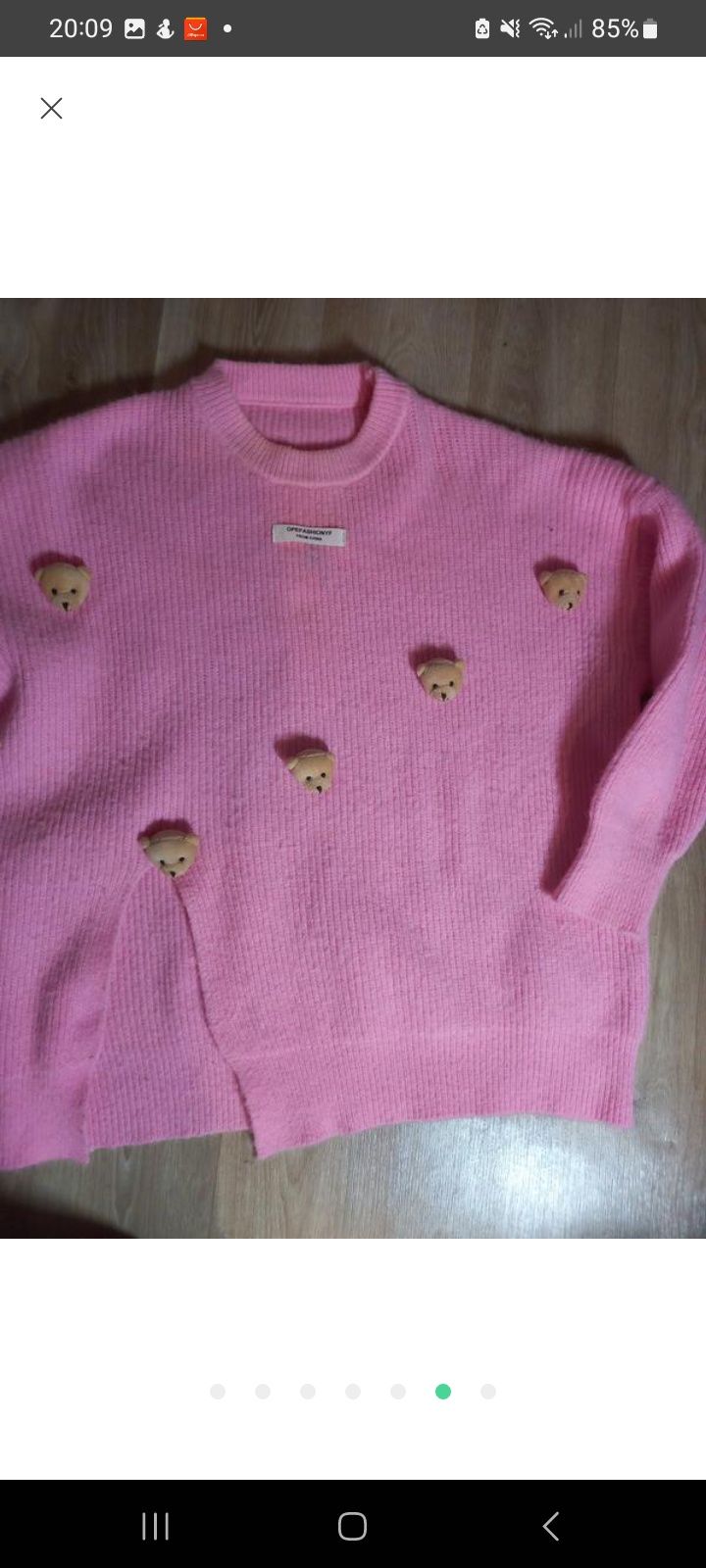 Милий рожевий светр з ведмедиками альт y2k