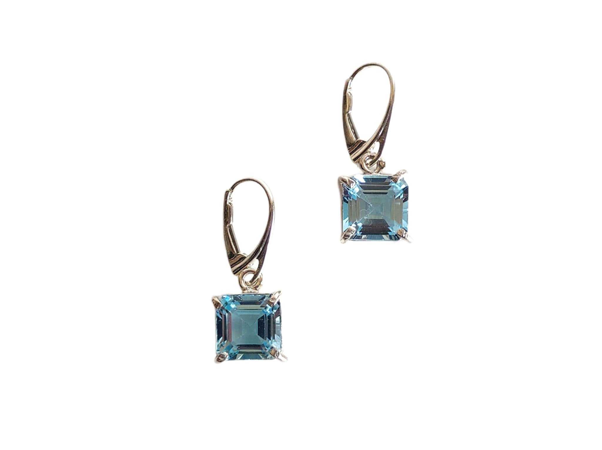 7534. Srebrne Kolczyki z Blue Topazem.
