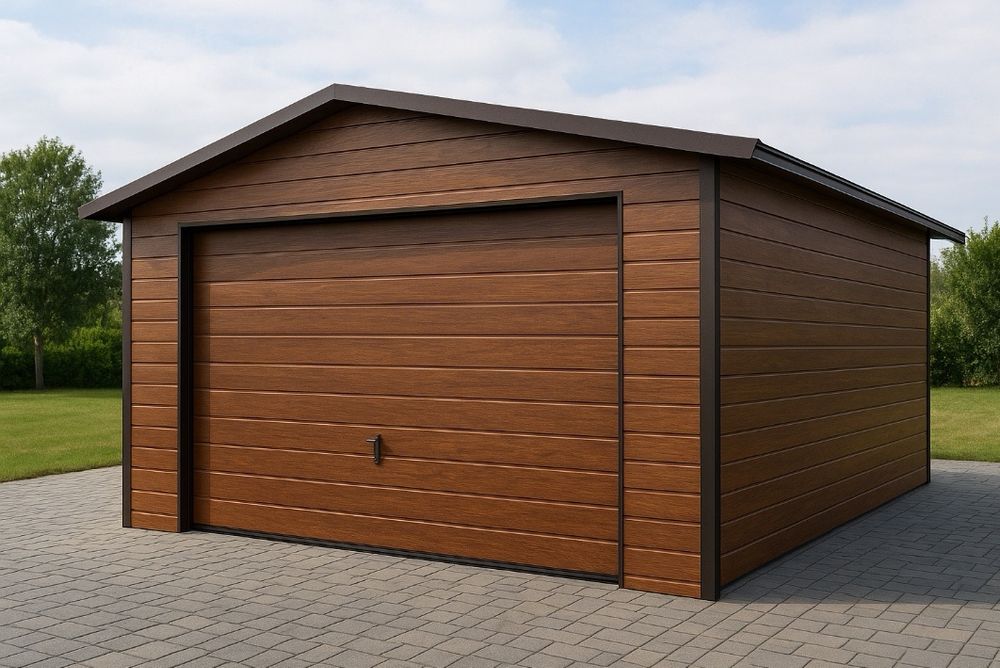 Garaż blaszany drewnopodobny 3x5