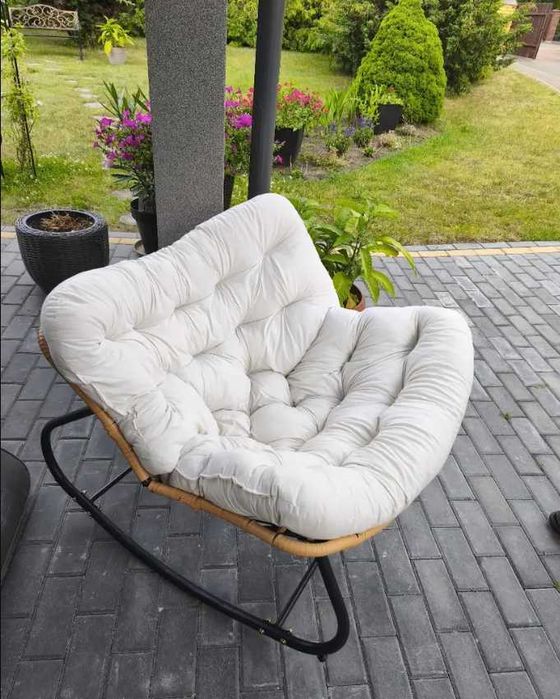 Luksusowe Krzesło bujane Super wygodne idealne do salonu tarasu ogrodu