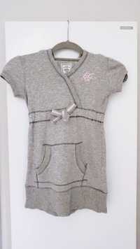 Sukienka/tunika dresowa dziewczęca H&M. Szara. Rozm. 110 -116 cm