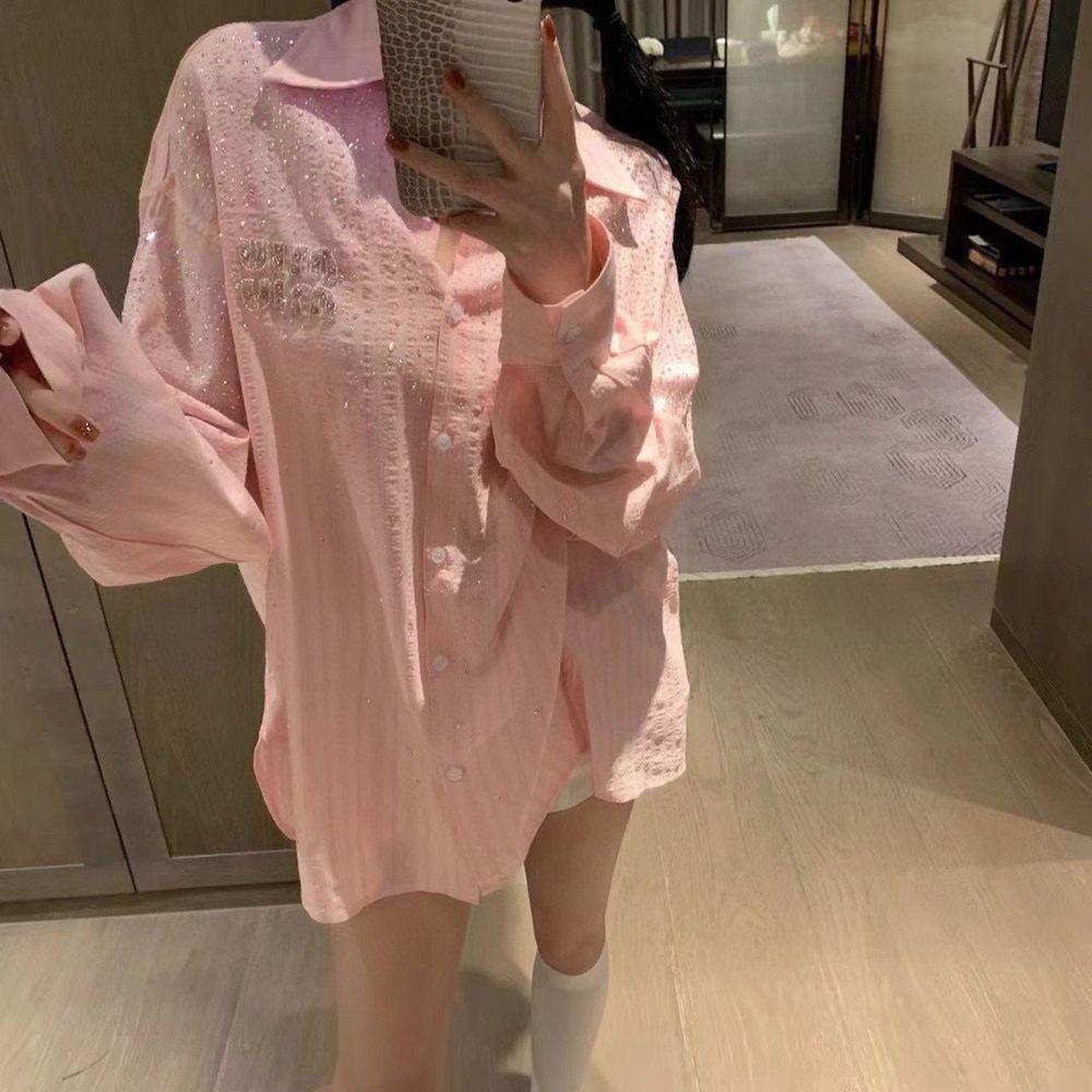 Сорочка miu miu з камінцями