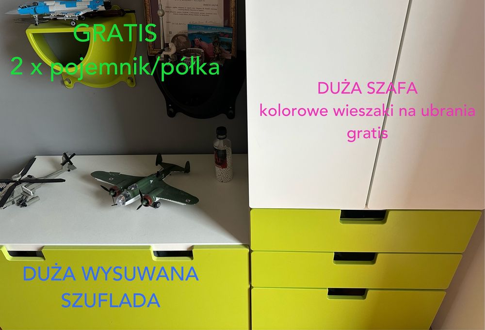 Łózko pietrowe Ikea ,szafa, regał, biurko