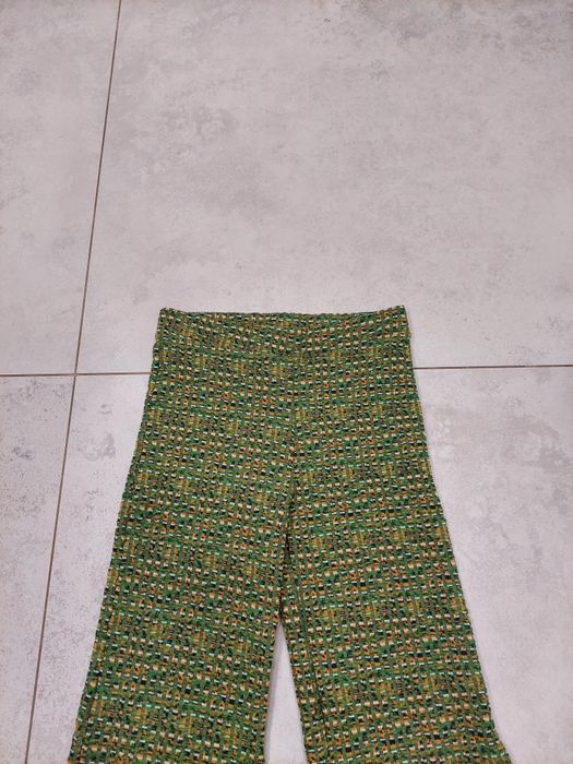 Spodnie dzwony wide Led tweed retro Stradivarius