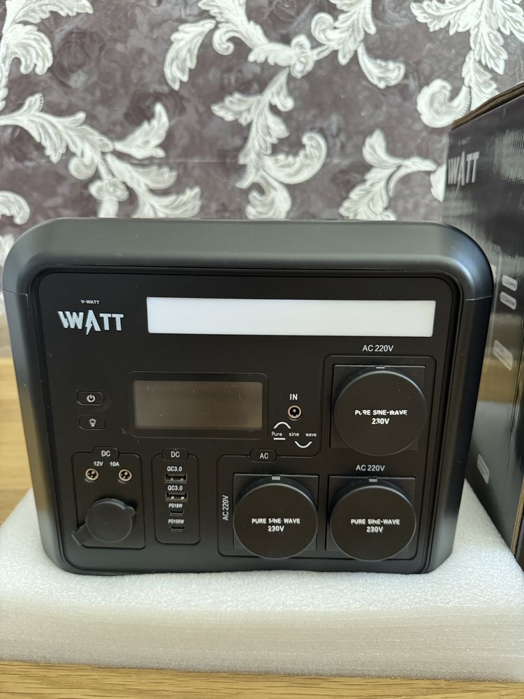 Портативная зарядная станция V-WATT BETA 1200W 280x250x250мм