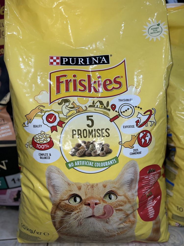 Friskies Фрискас 10 кг рыба,курка,телятина. Стерилка лосось.