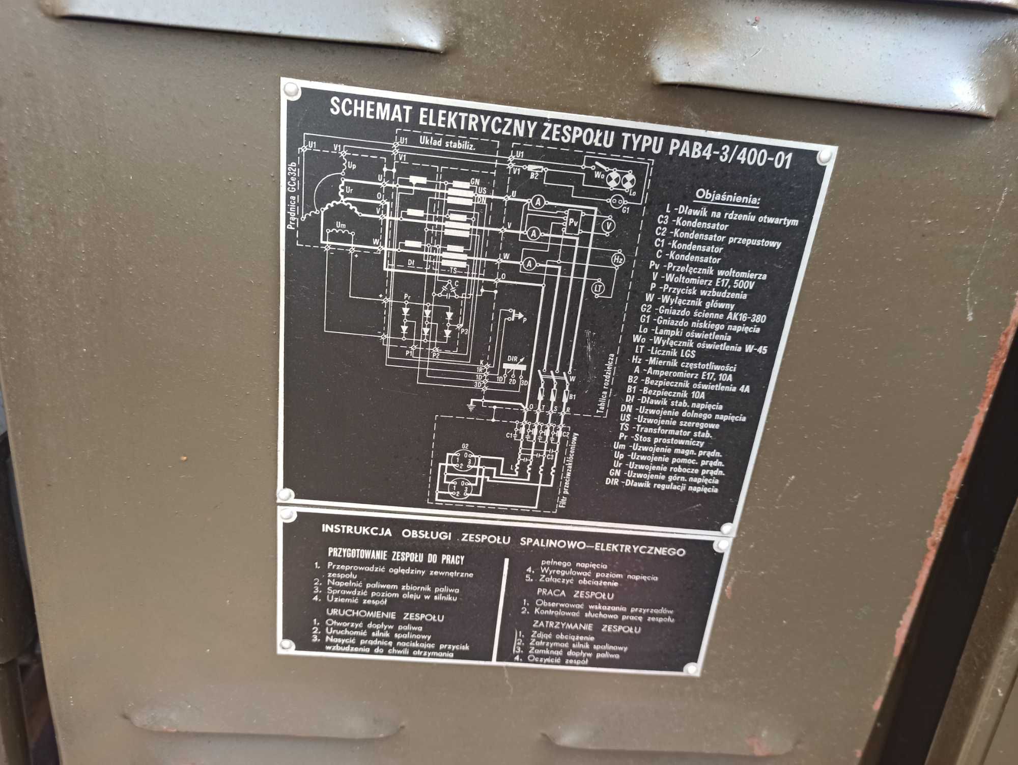 Agregat wojskowy prądotwórczy PAB 4  4kw