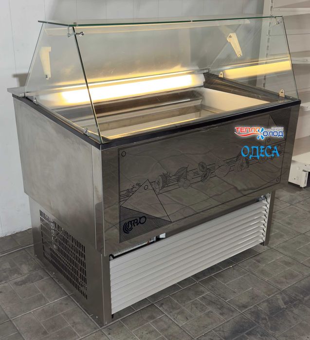Вітрина-морозилка "Bravo" 1.2 м нержавійка для вагового морозива б/у