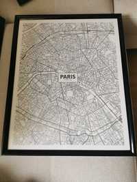 Zestaw obrazów Plan miasta Paryż, Berlin, Amsterdam