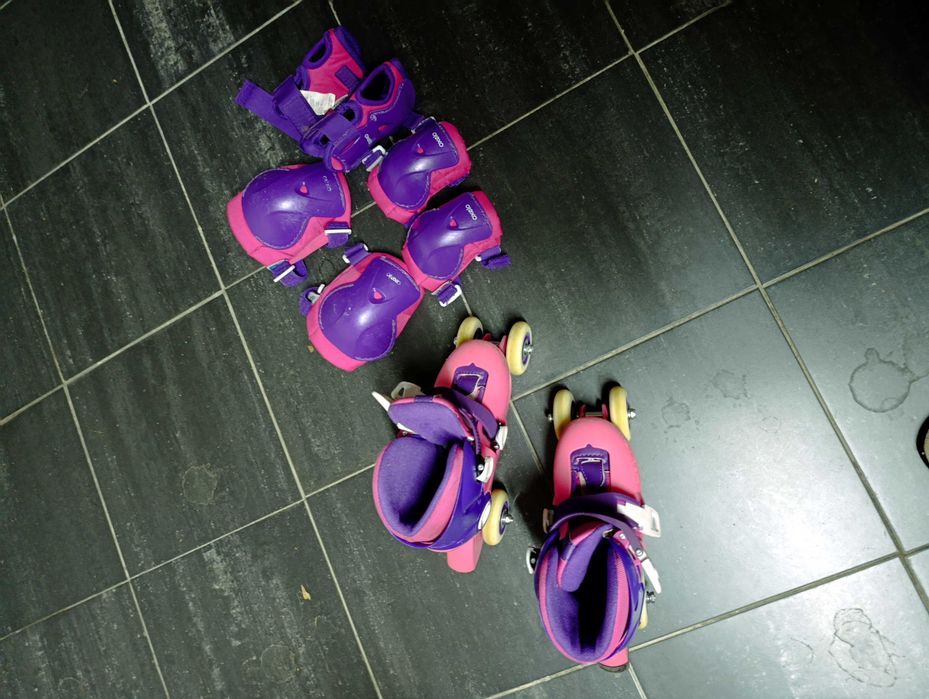 Patins Decathlon + proteções