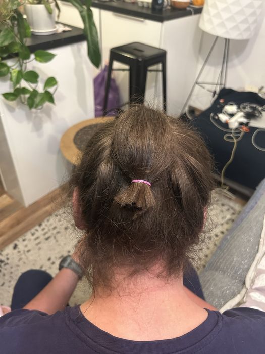 Wlosy naturalne dziewicze krecone ciemny braz dwa warkocze 50 cm