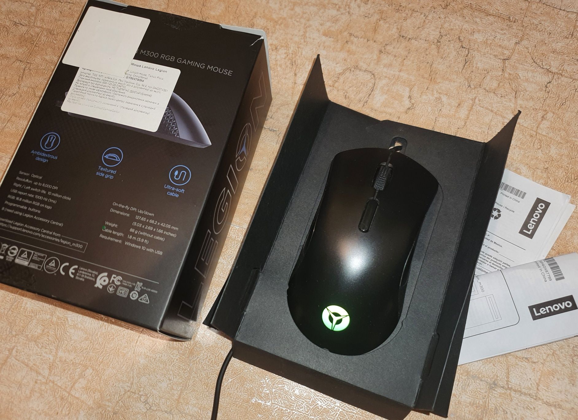 Мишка Lenovo Legion Gaming M300 RGB для геймерів, хороший стан.