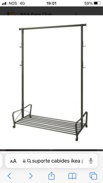 Suporte para cabides Ikea (charriot)