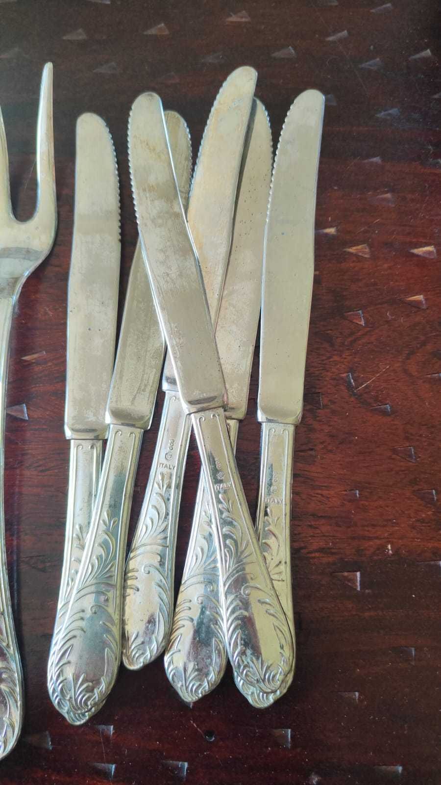 Noże i łyżki  posrebrzane ,stare