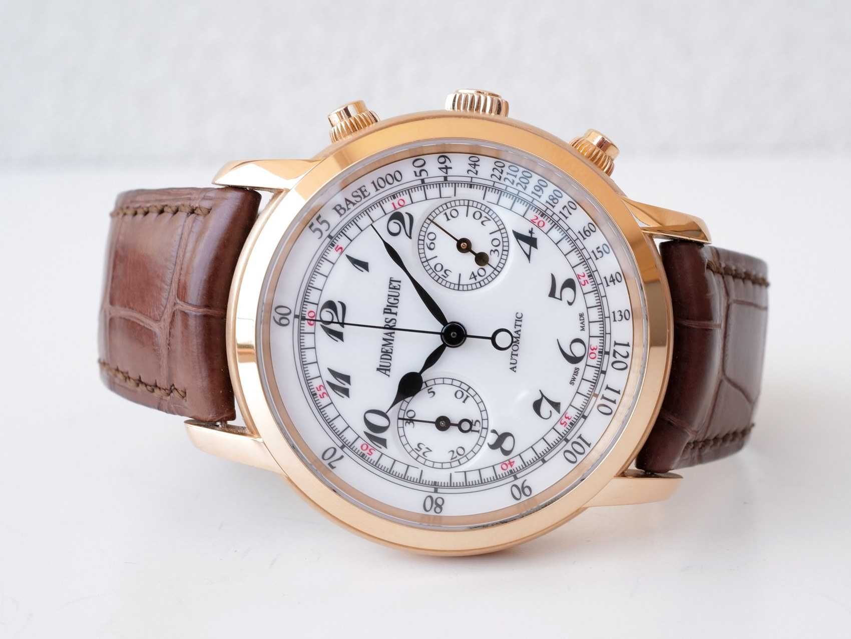 Audemars Piguet Jules Audemars Chronograph 18k Rose Gold White Dial