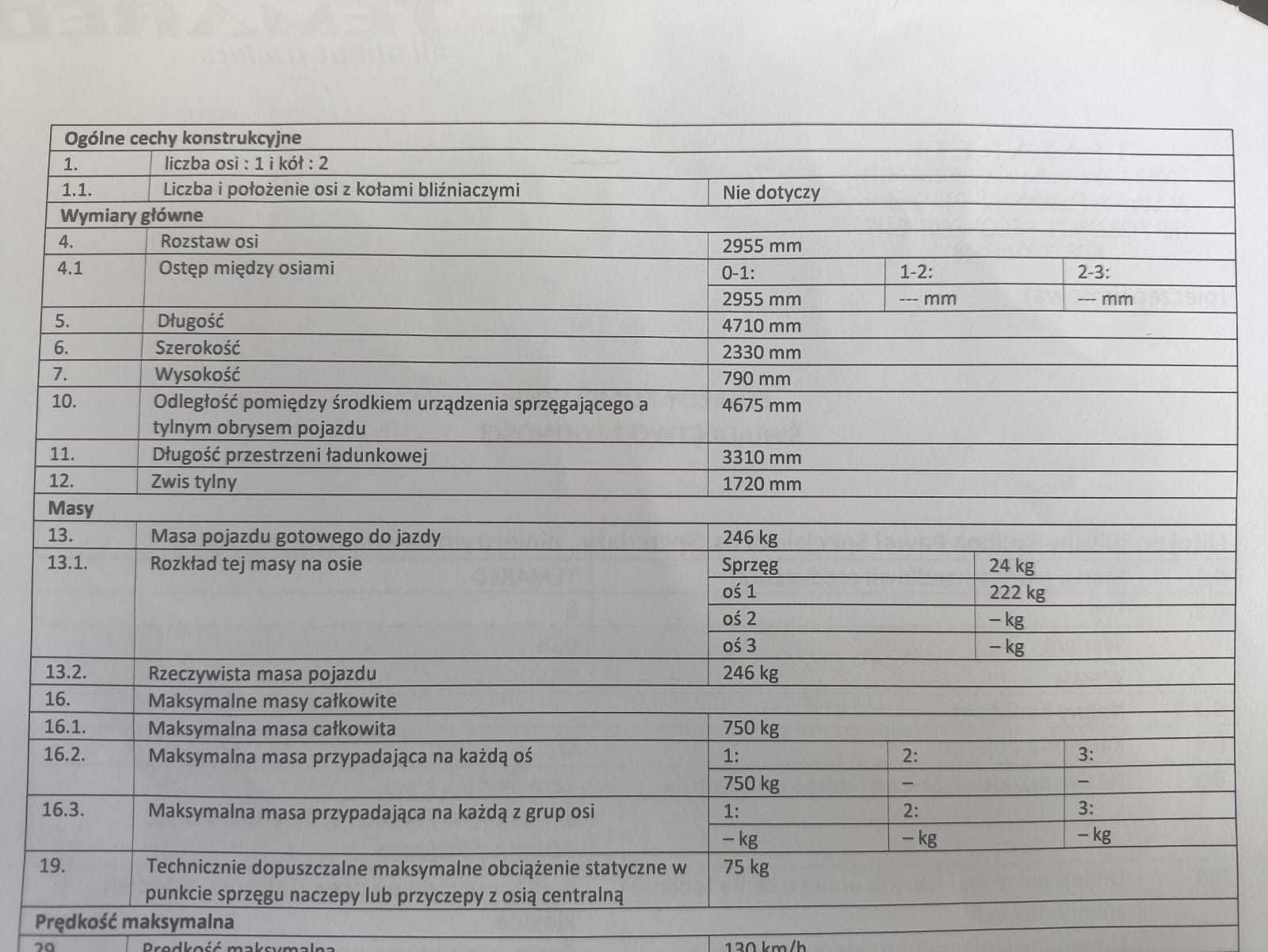 TEMARED Multitransporter platforma uchylna 750 DMC zarejstrowana