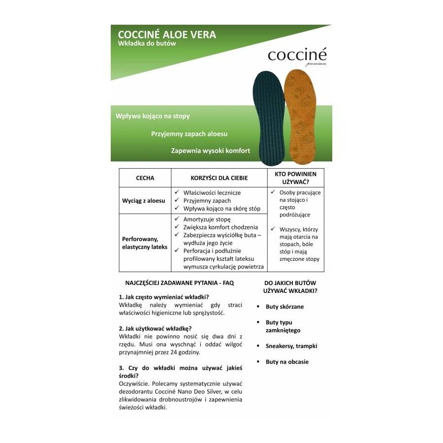 r.39 - Wkładki lateksowe z aloesem Coccine Aloe Vera