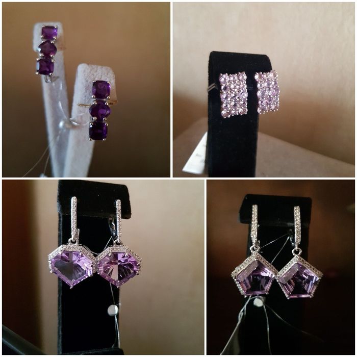 Натуральные аметисты бирюза сапфиры