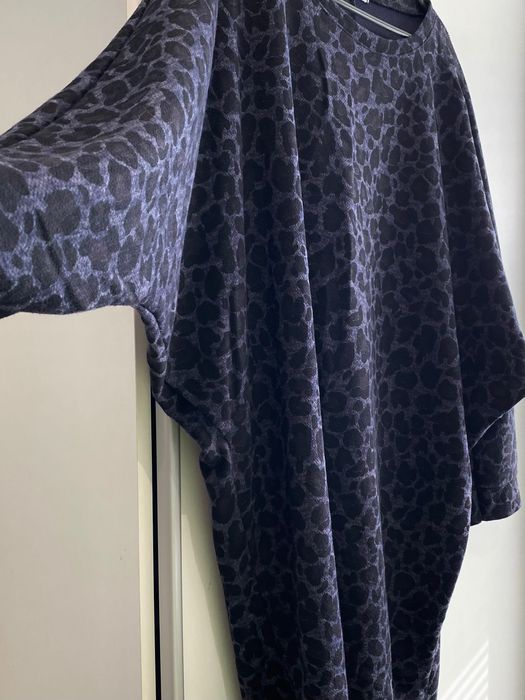 Tunika sukienka granatowa animal print  panterka typu kimono Unisono