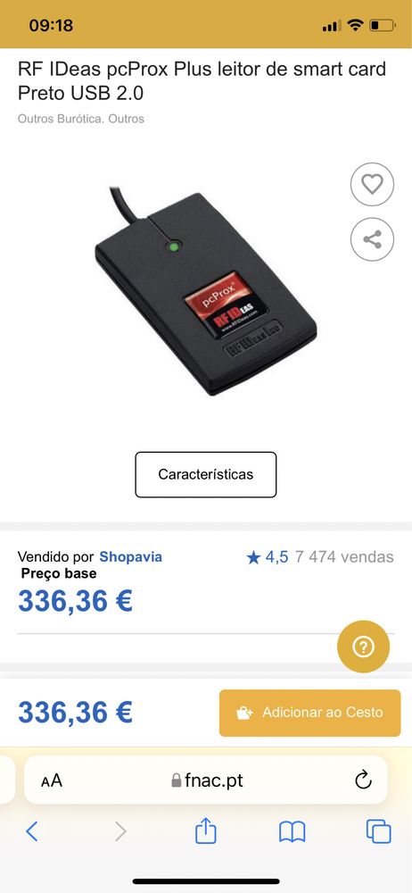 Leitor cartões por aproximação- Pcprox plus RDR- NOVOS