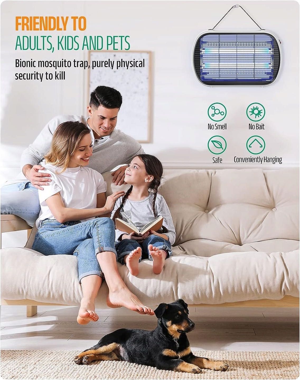 Buzzbug Fly Zapper lampa owadobójcza do powierzchni 500 m2 biała